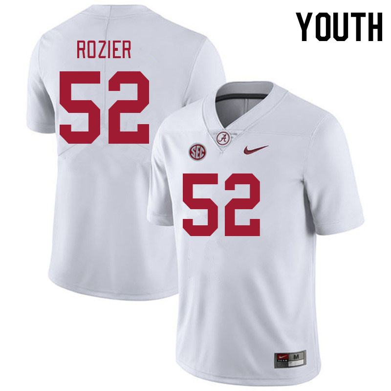 Youth #52 Alex Rozier Alabama Crimson Tide College Footabll Jerseys Stitched-White